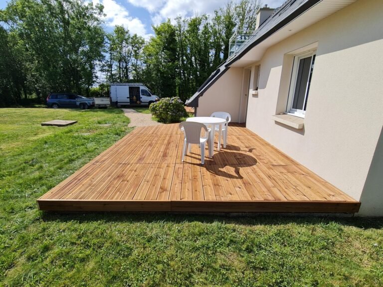 pose de terrasse en bois extérieur réalisation Abord-age